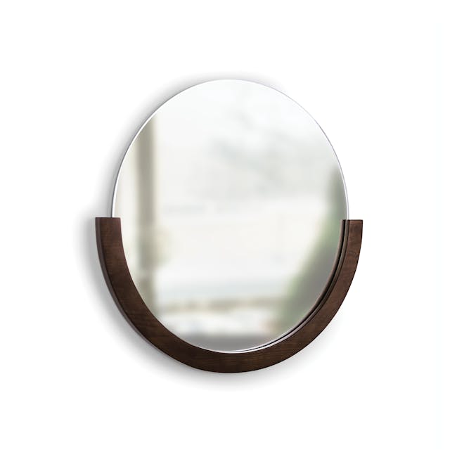 Mira Round Mirror 53 cm - Walnut - 1