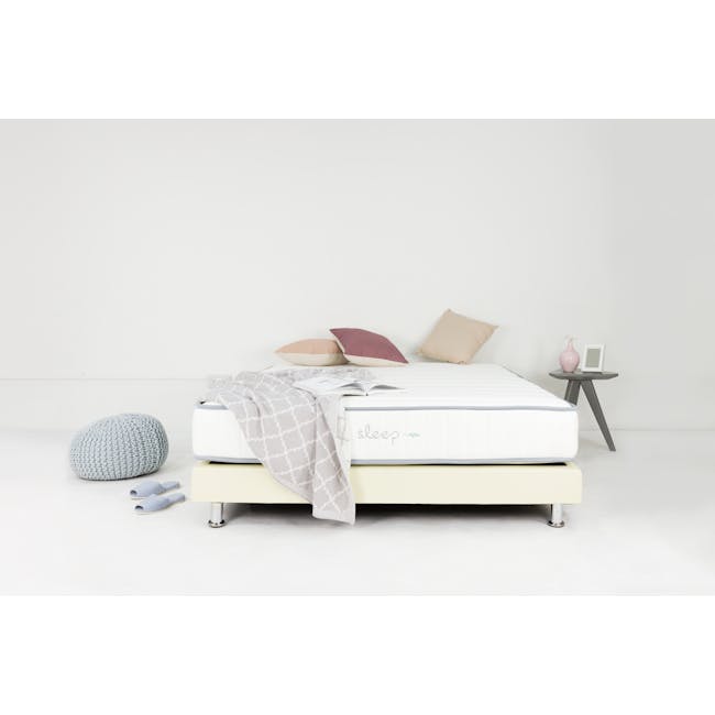 ESSENTIALS Single Divan Bed - White (Faux Leather) - 1