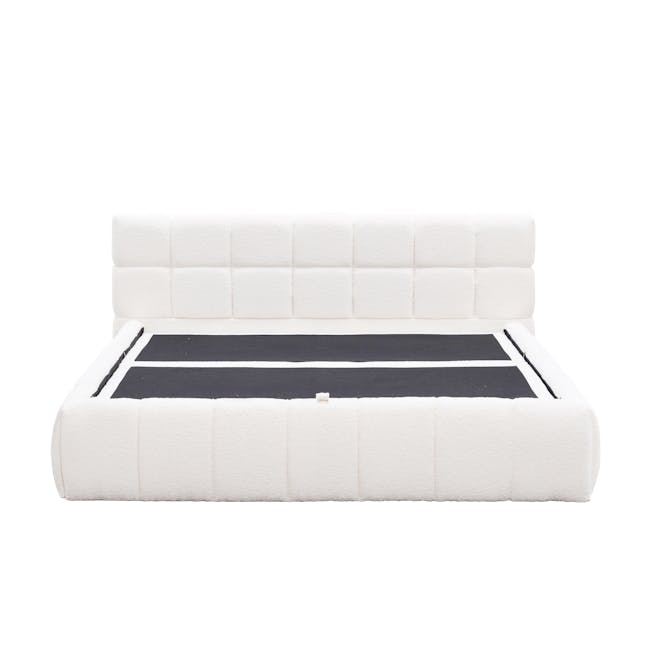 Aubrielle Storage King Bed - White Boucle - 7