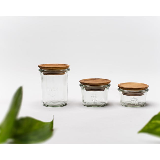 Weck Jar Mold with Acacia Wood Lid and Rubber Seal (7 Sizes) - 4