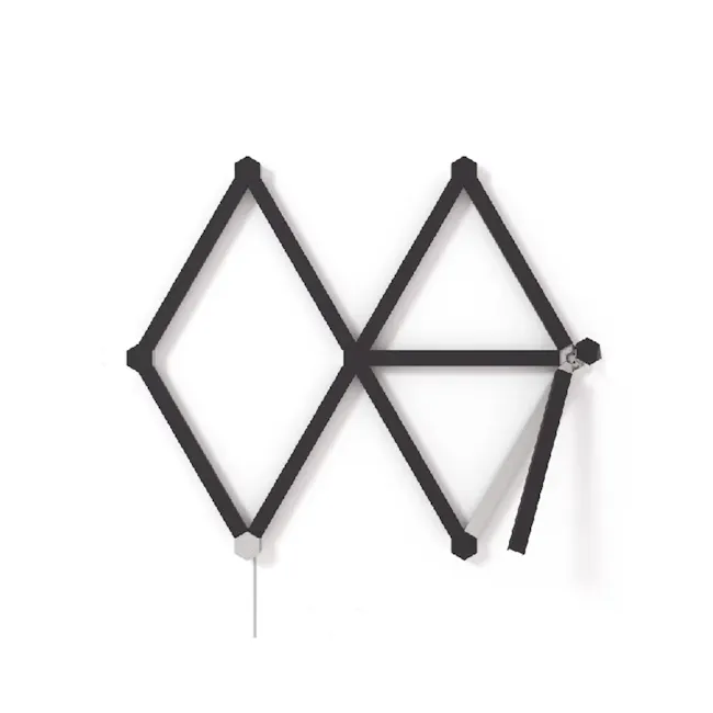 Nanoleaf Skins - Matte Black - 1 - Sleek geometric design, Black and white contrast, Minimalist structure, Symmetrical