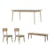 Hendrix Dining Table 1.8m with Hendrix Bench 1.5m and 2 Hendrix Dining Chairs - 0