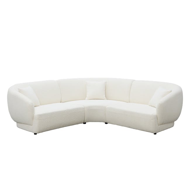 Nomi Corner Unit - White Boucle (Eco Clean Fabric) - 10