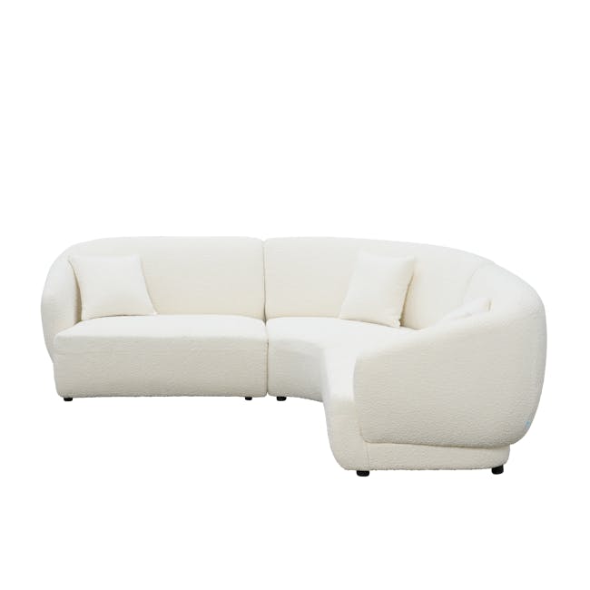 Nomi Corner Unit - White Boucle (Eco Clean Fabric) - 9