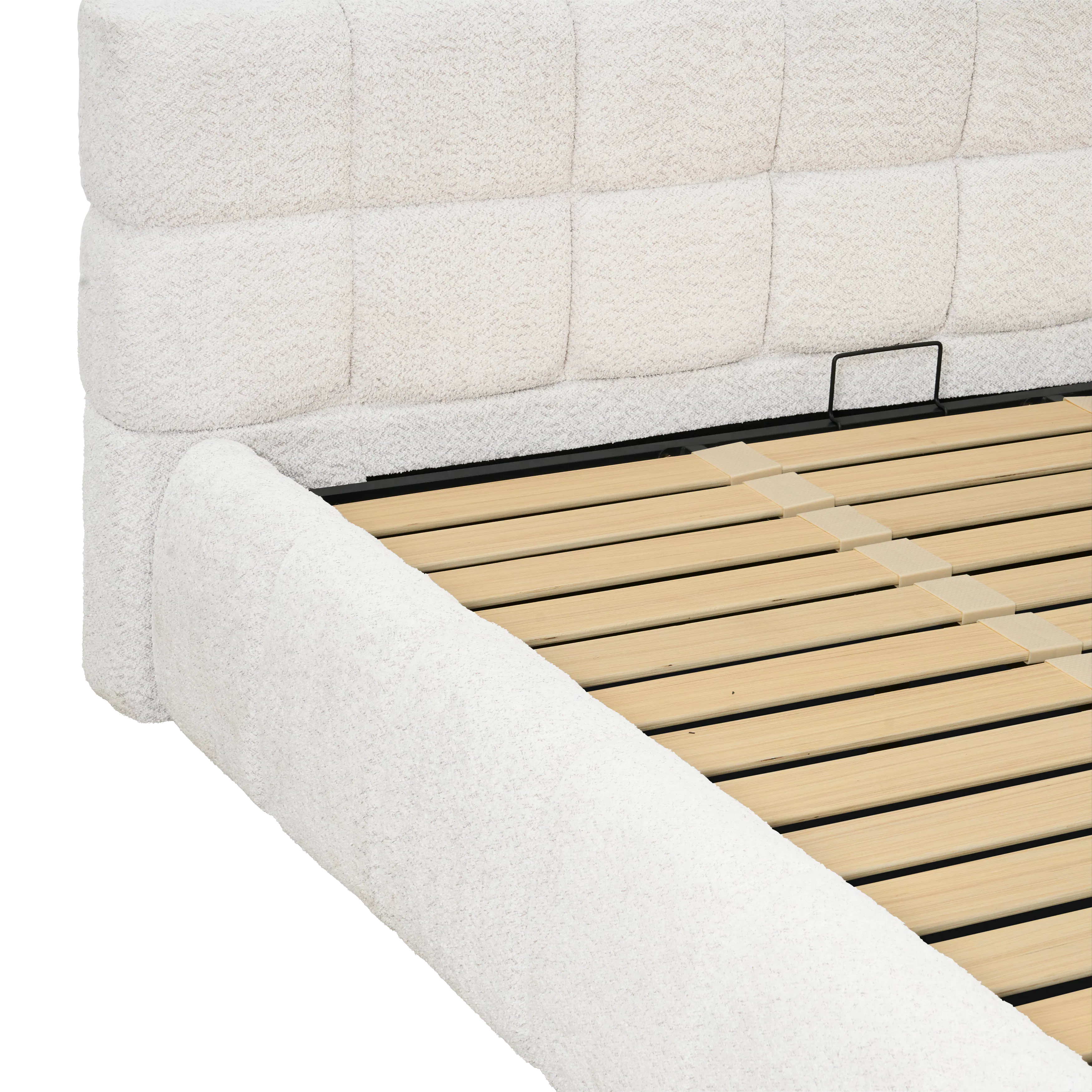 Aubrielle Storage Queen Bed - White Boucle - 11