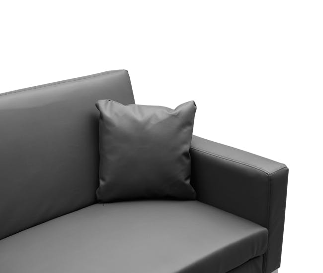 Leslie Sofa Bed - Slate Grey (Faux Leather) - 9