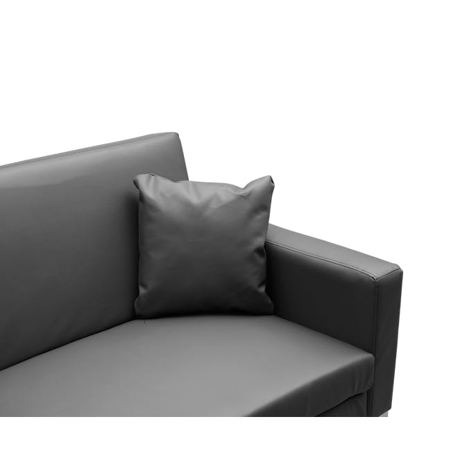 Leslie Sofa Bed - Slate Grey (Faux Leather) - 9