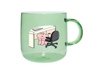Done With Work Cat Glass Cup - Green