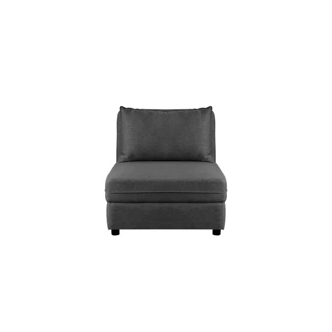 Cameron Storage Armless Unit - Orion (Fabric) - 1 - Modern gray upholstered chair, minimalist design, textured fabric