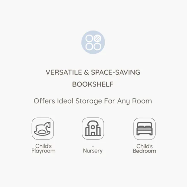 Tidy Rotating Bookshelf - Blueberry & Almond - 6 - Versatile storage for any room, Space-saving bookshelf design, Ideal for