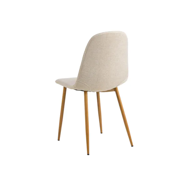 Fynn Dining Chair - Oak, Wheat Beige - 3 - Modern minimalist chair, light beige upholstery, wooden legs, sleek design