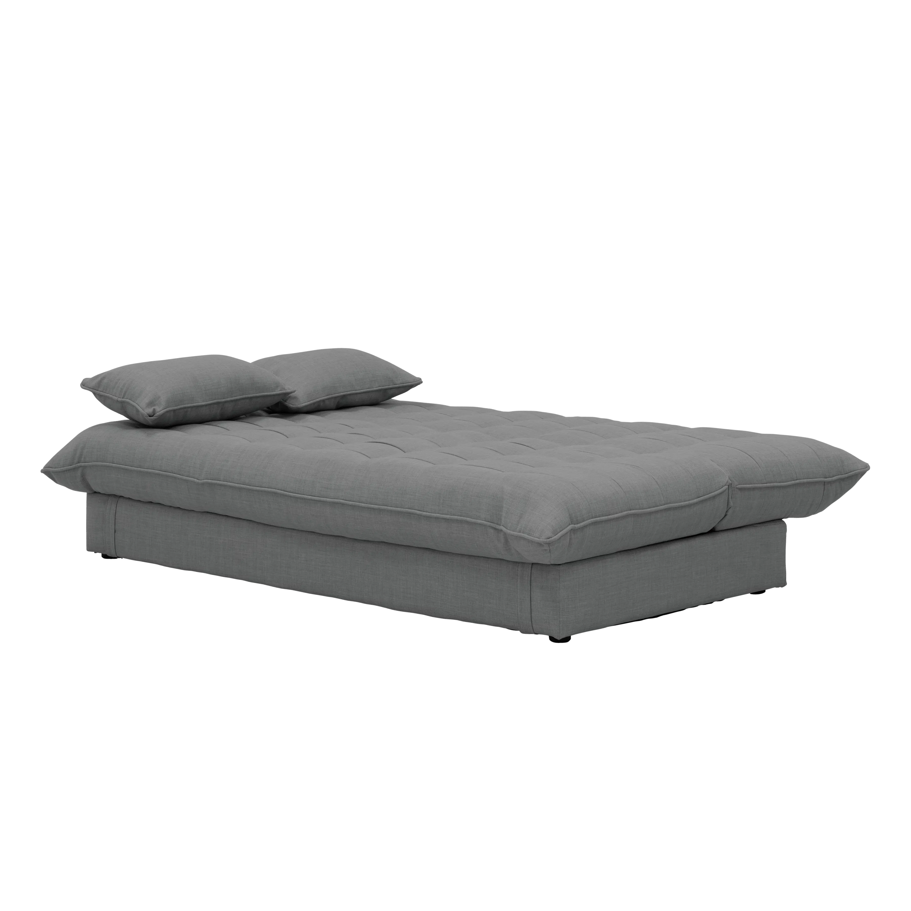 Tessa L-Shaped Storage Sofa Bed - Pewter Grey (Eco Clean Fabric) - 17 - Modern upholstered sofa, gray fabric, tufted design