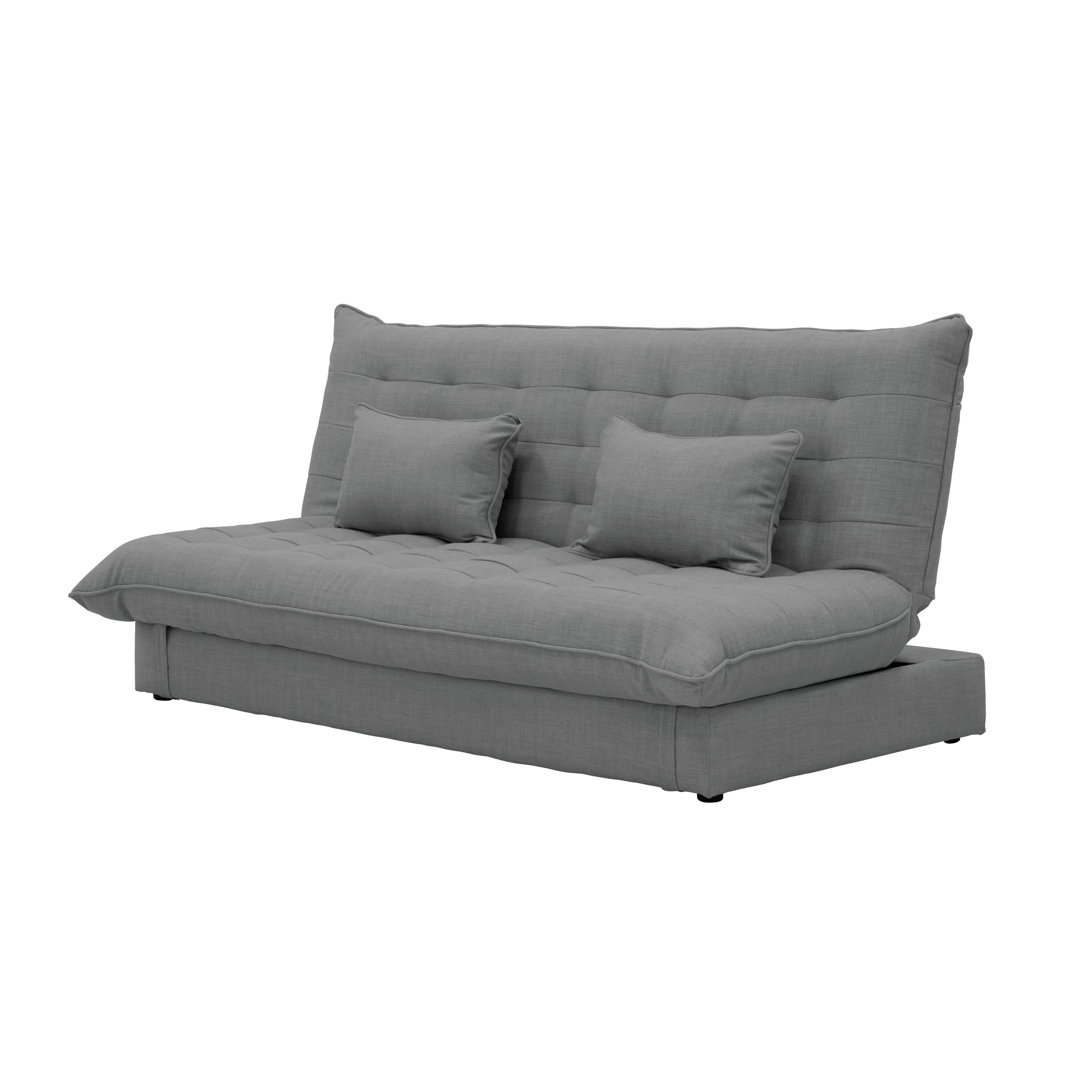 Tessa L-Shaped Storage Sofa Bed - Pewter Grey (Eco Clean Fabric) - 22 - Modern tufted gray sofa, minimalist design