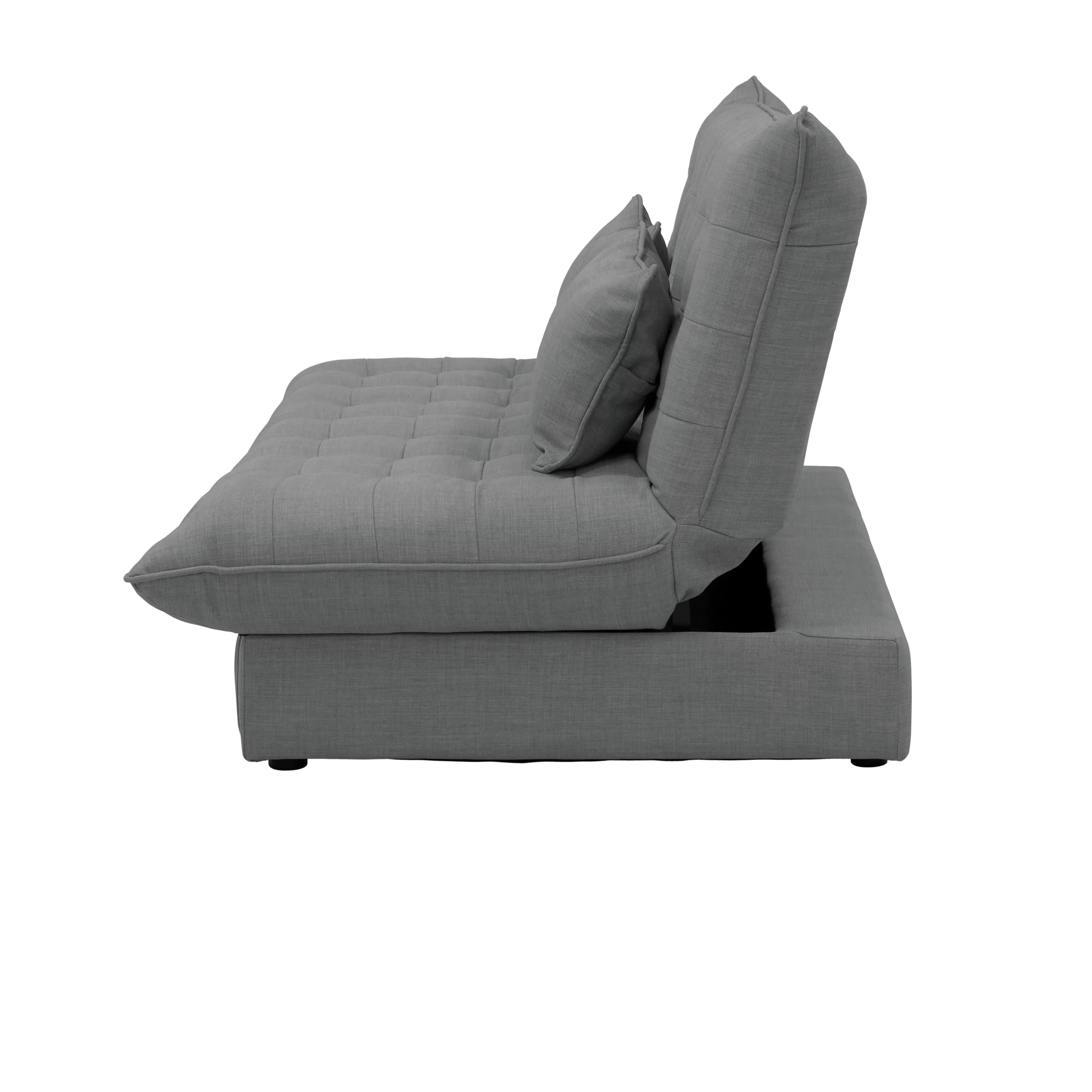 Tessa L-Shaped Storage Sofa Bed - Pewter Grey (Eco Clean Fabric) - 24 - Modern upholstered sofa, gray fabric, cushioned