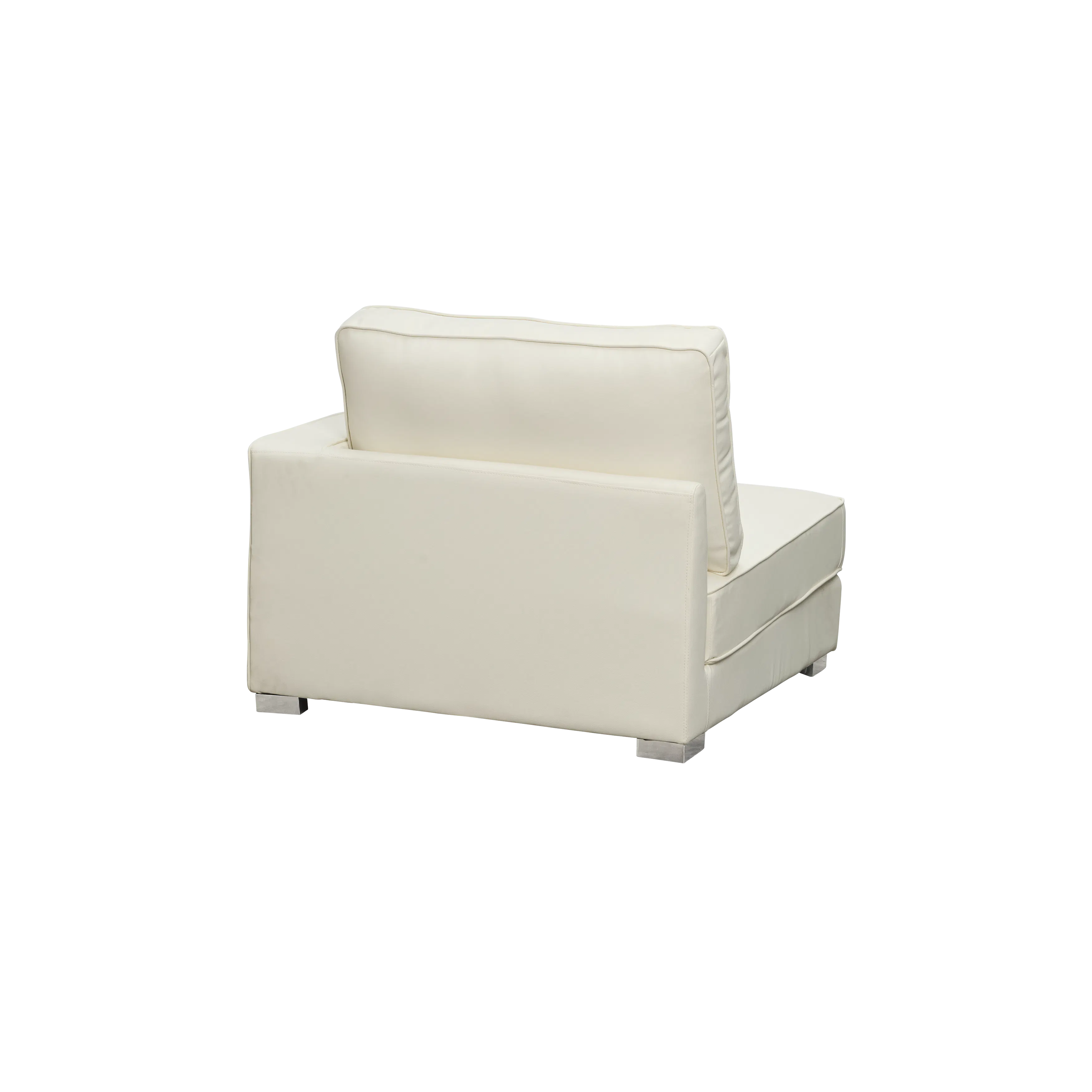 Paris 3 Seater Sofa with Ottoman - Ivory (Faux Leather) - 28