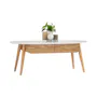 (As-is) Ora Twin Drawer Coffee Table 1.2m - Natural, White - 1 - 7