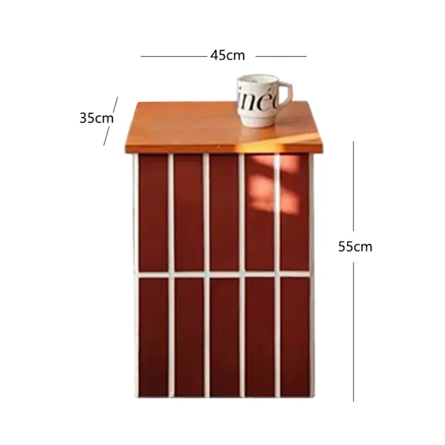 Bridgette Storage Side Table - Brick Red - 8