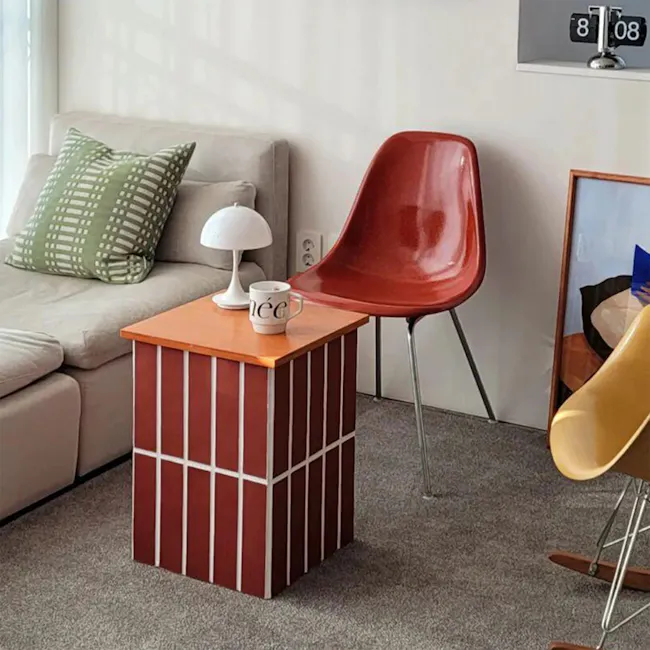 Bridgette Storage Side Table - Brick Red - 4