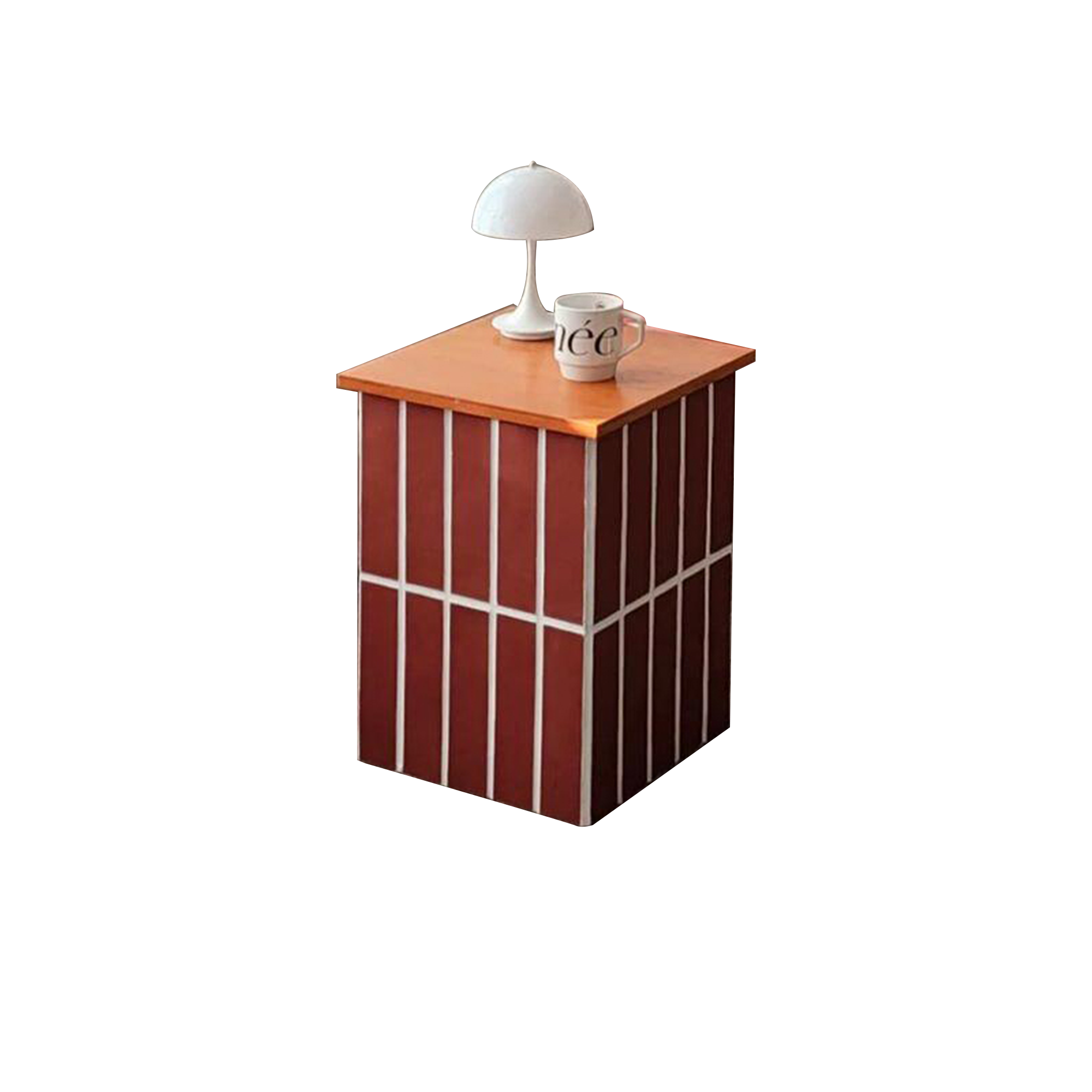 Bridgette Storage Side Table - Brick Red