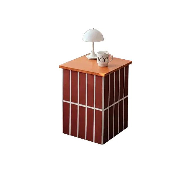 Bridgette Storage Side Table - Brick Red - 1