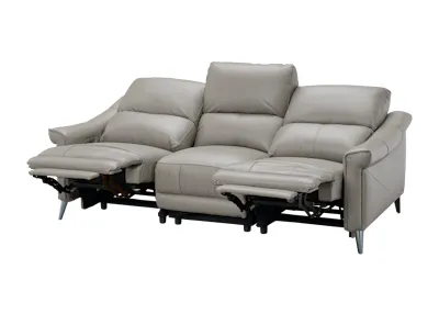 Strato 3 Seater Power Recliner Sofa - Glacier Grey (Top Grain Leather) - Zero Wall