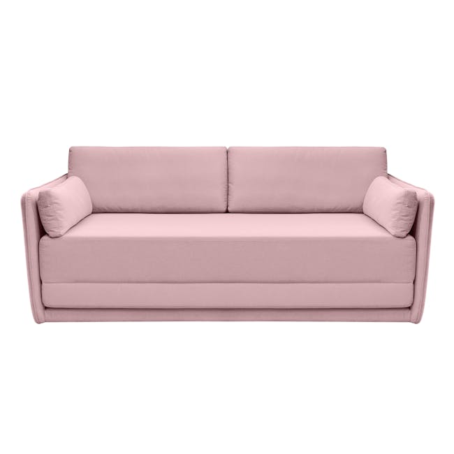 (As-is) Greta 3 Seater Sofa Bed - Dusty Pink - 0