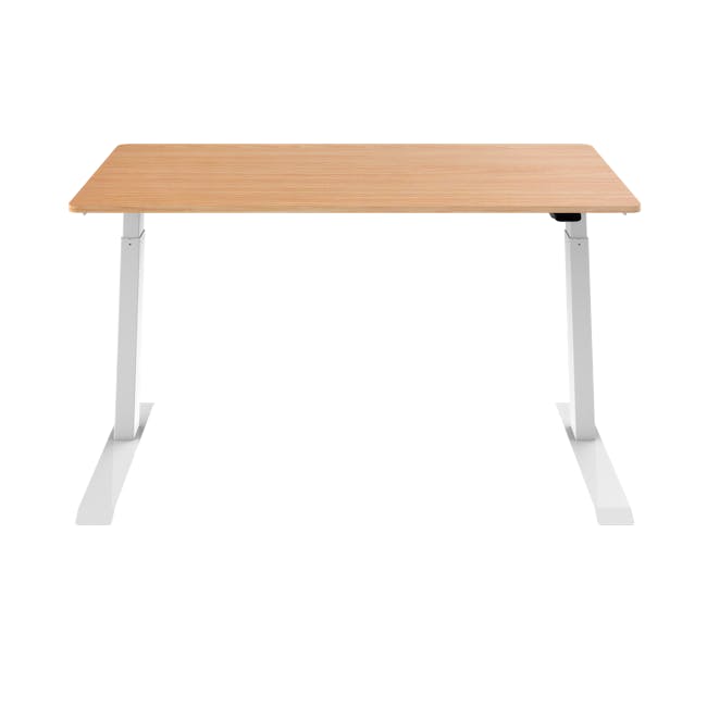 Huxley Adjustable Study Table 1.2m - White, Oak - 2