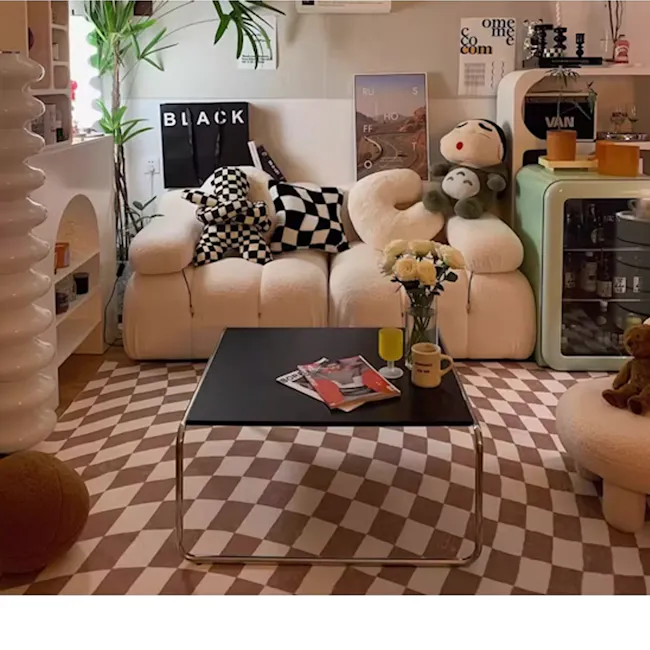 (As-is) Trippy Checkered Low Pile Rug - Brown (3 Sizes) - 1.2m x 1.6m - 4