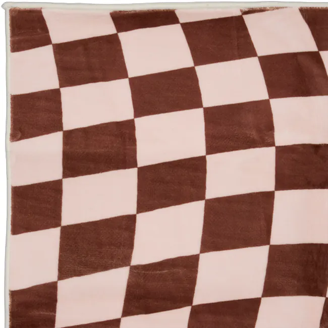 (As-is) Trippy Checkered Low Pile Rug - Brown (3 Sizes) - 1.2m x 1.6m - 8
