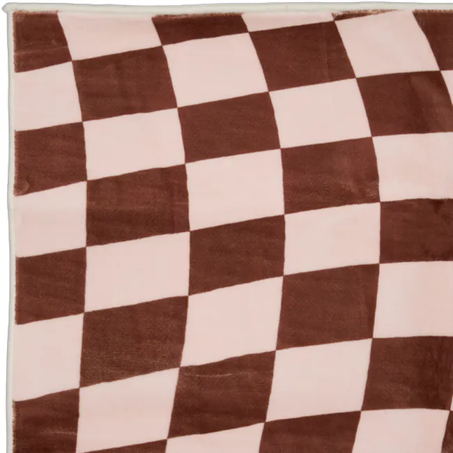 (As-is) Trippy Checkered Low Pile Rug - Brown (3 Sizes) - 1.2m x 1.6m - 8