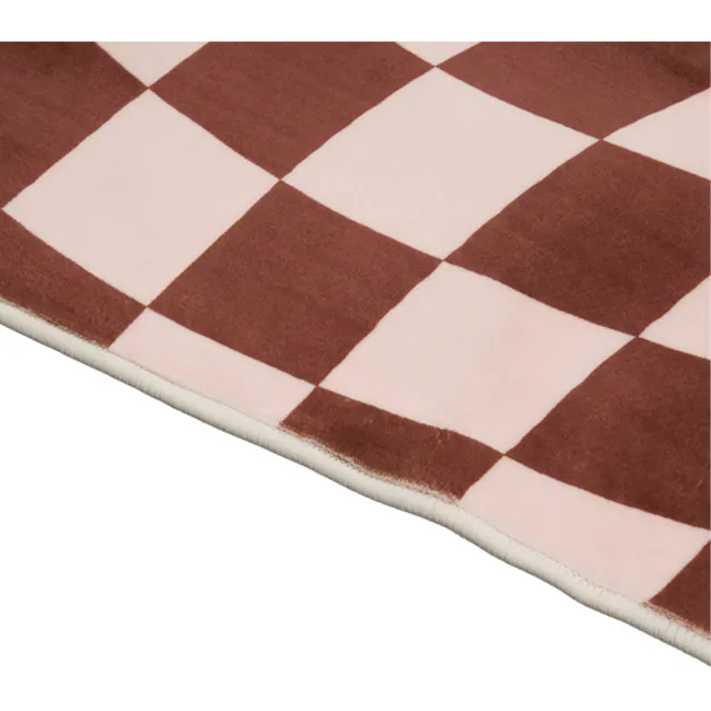 (As-is) Trippy Checkered Low Pile Rug - Brown (3 Sizes) - 1.2m x 1.6m - 10