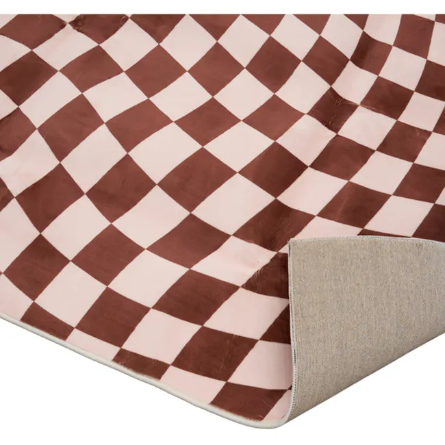 (As-is) Trippy Checkered Low Pile Rug - Brown (3 Sizes) - 1.2m x 1.6m - 11