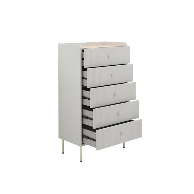 Soula 5 Drawer Chest 0.7m - Grey - 2