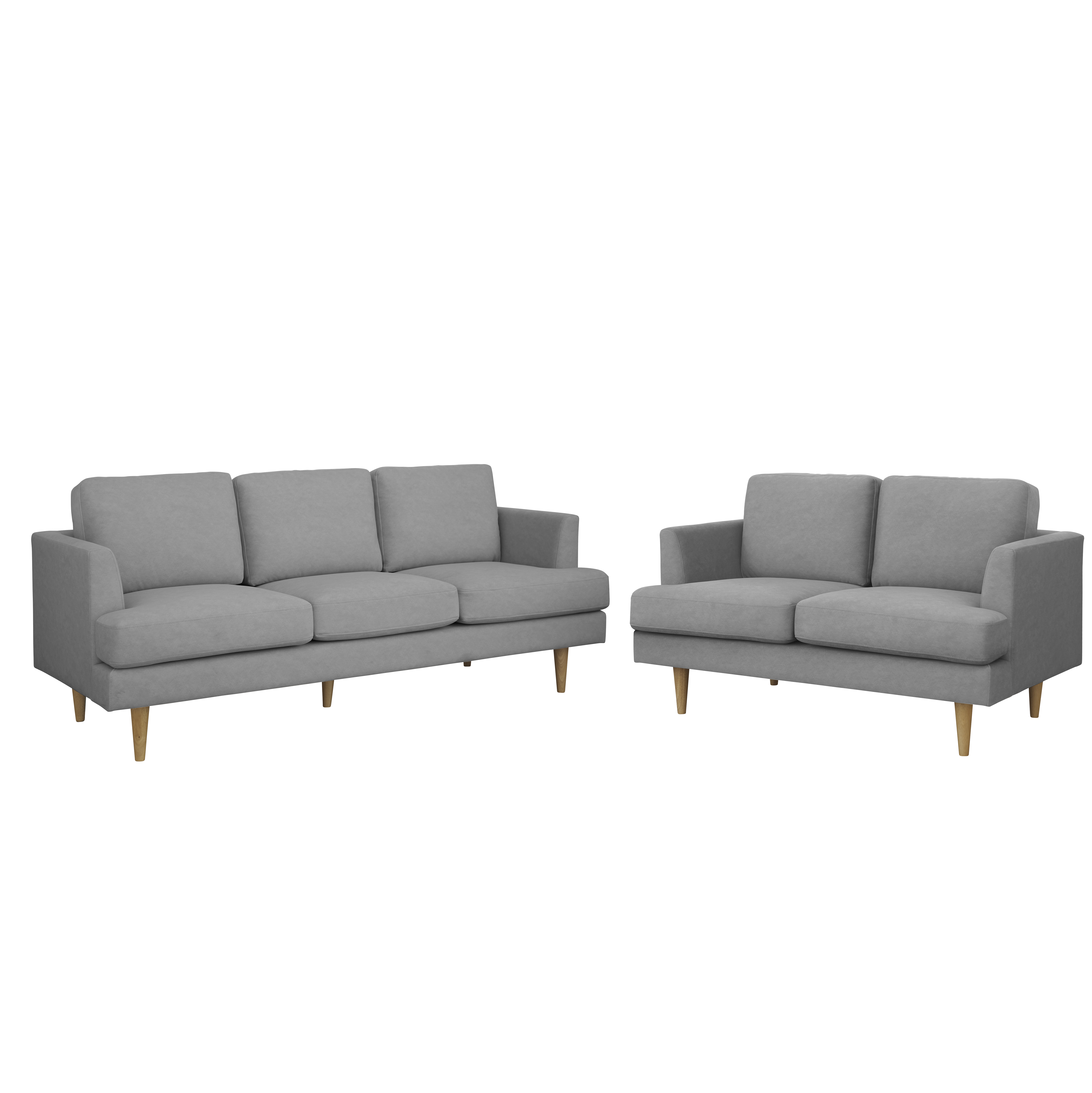Soma 3 Seater Sofa with Soma 2 Seater Sofa - Grey (Scratch Resistant)