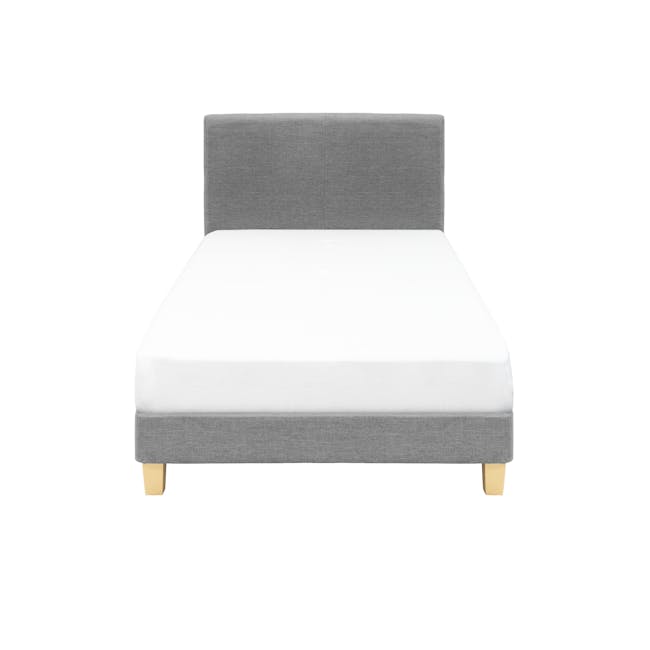 ESSENTIALS Super Single Headboard Divan Bed - Grey (Fabric) - 0