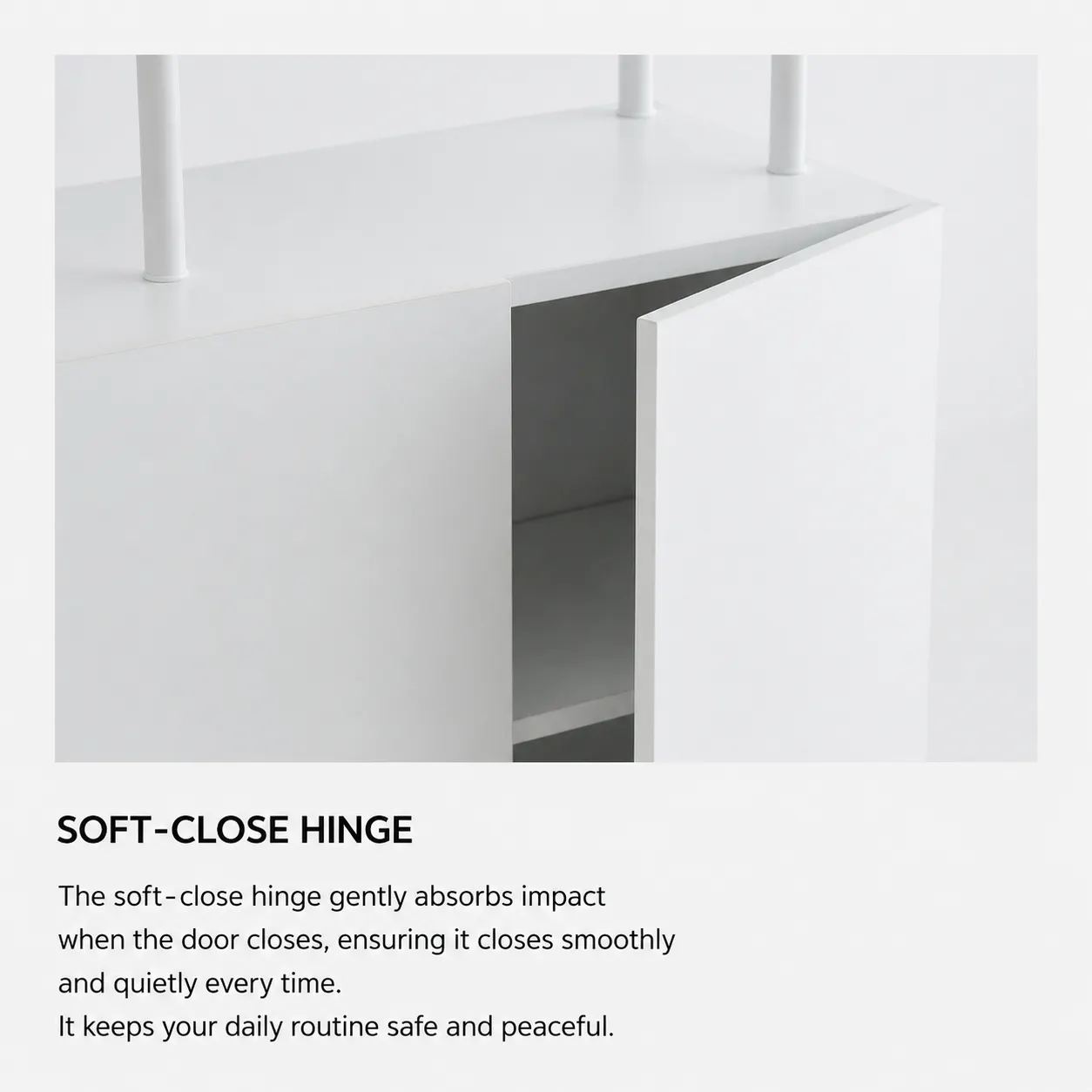 Moni Storage Cabinet with Hanger Rack 0.8m - Black - 12