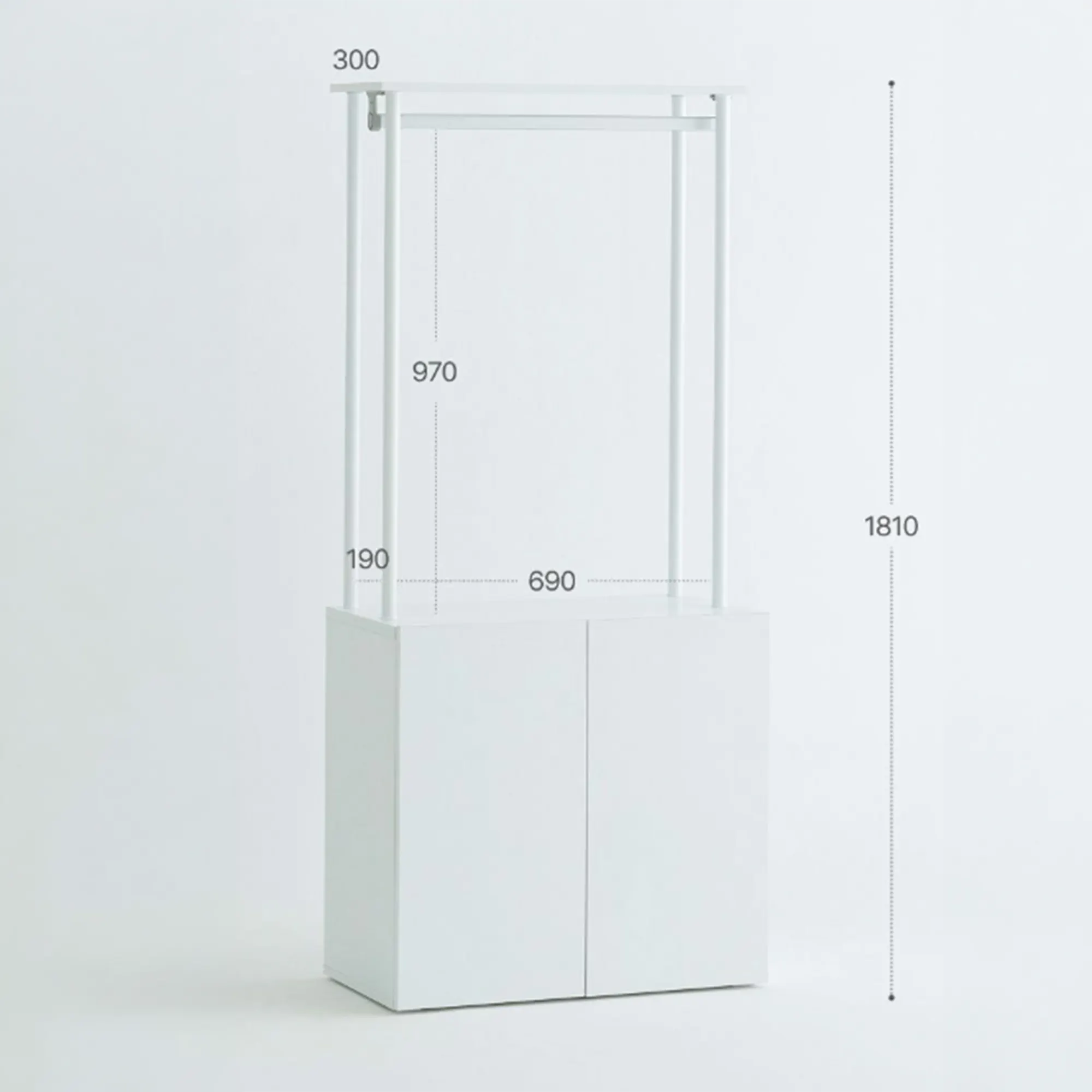 Moni Storage Cabinet with Hanger Rack 0.8m - Black - 19
