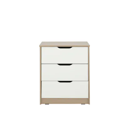 Tyra 3 Drawer Chest 0.6m - White, Oak