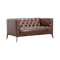 Louis 2 Seater Sofa - Chocolate (Genuine Cowhide Leather) - 2