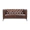 Louis 2 Seater Sofa with Louis Armchair - Chocolate (Genuine Cowhide) - 1