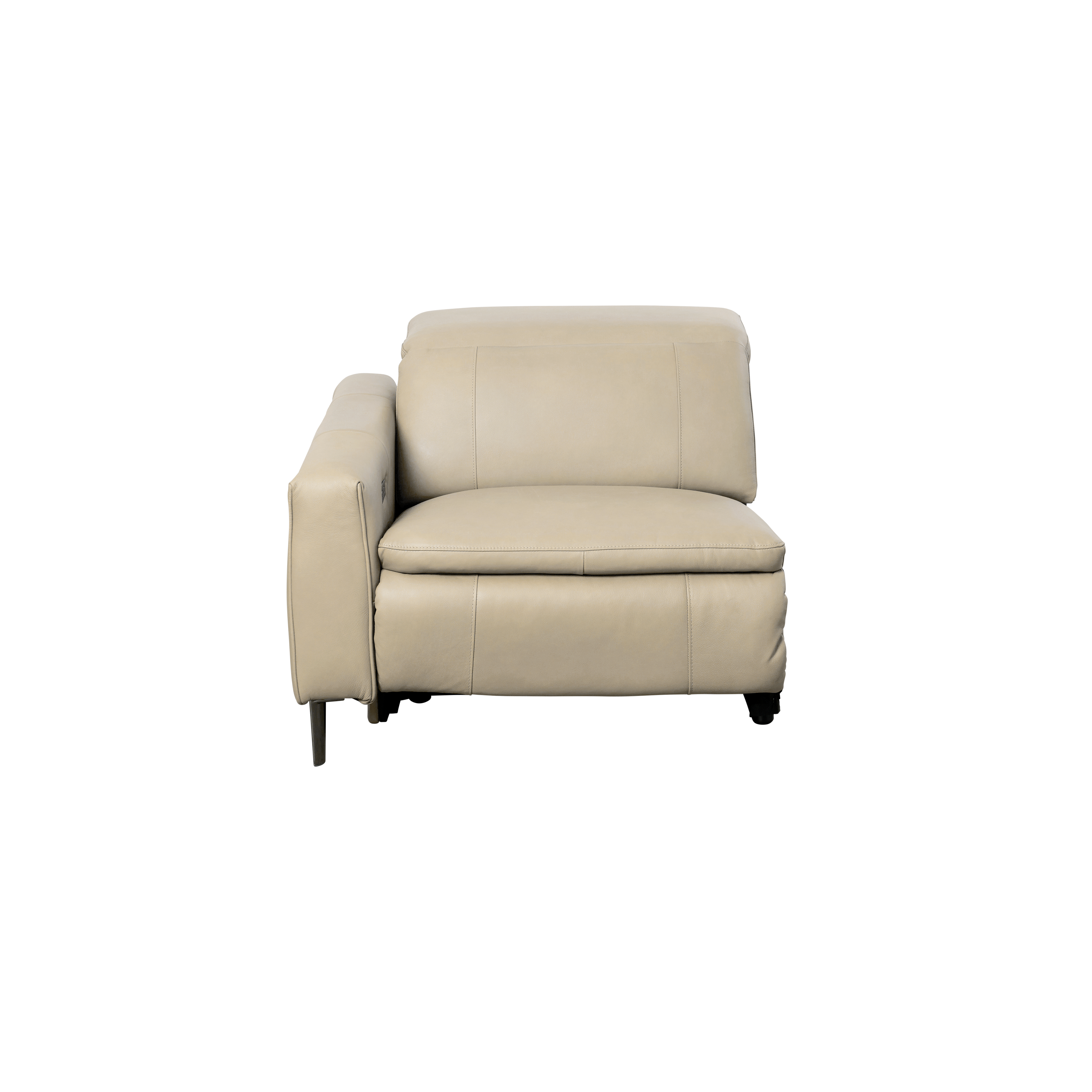 Clyde Left Arm Power Recliner Unit - Ivory (Top Grain Leather)