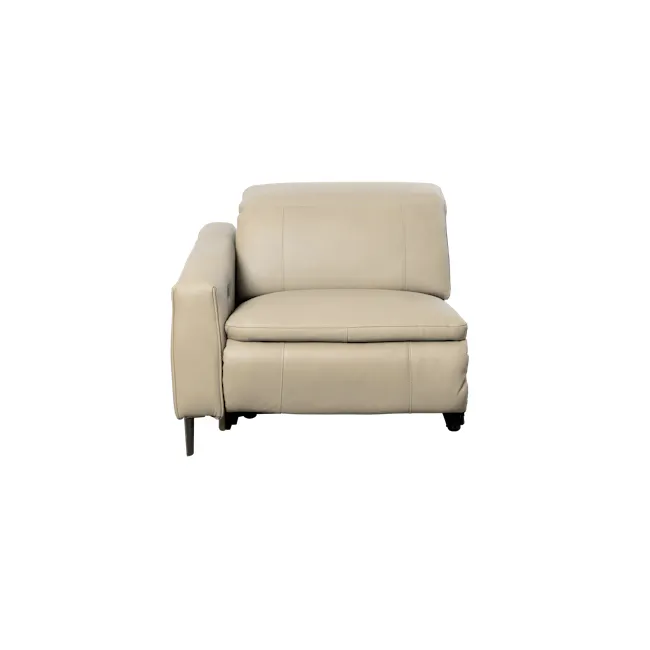 Clyde Left Arm Power Recliner Unit - Ivory (Top Grain Leather) - 1 - Lime green leather sofa, minimalist design, comfortable