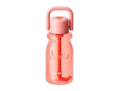 HOLOHOLO Plastic Milk Cup 620ml - Pink