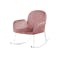 Abby Rocking Chair with Ottoman - White, Peach (Velvet) - 5