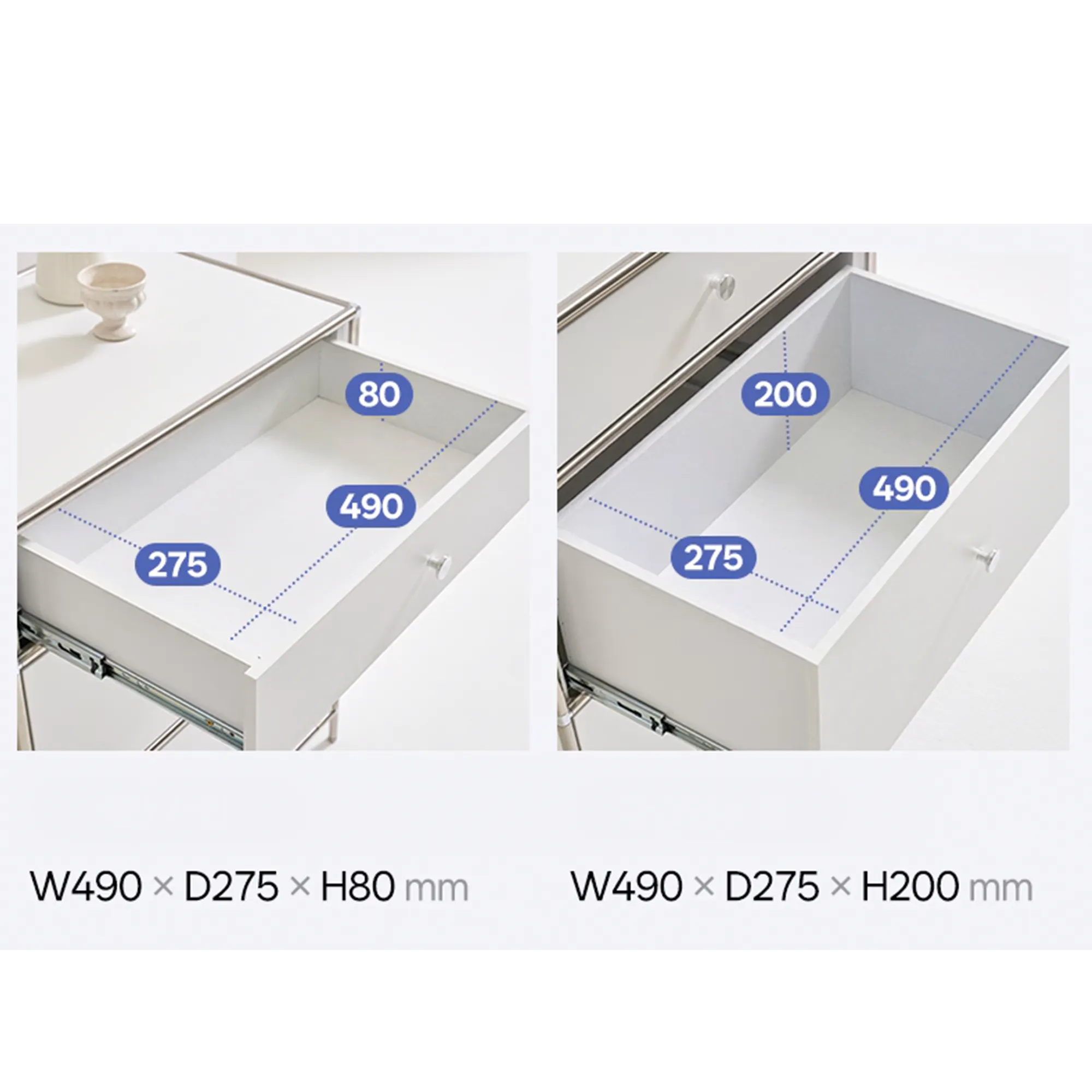 Ace 3 Drawer Chest 0.4m - White - 10