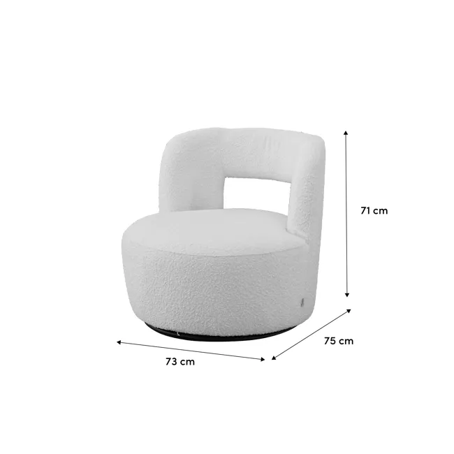 Aria Swivel Lounge Chair - 11 - Modern cushion chair, ergonomic design, soft fabric upholstery, round base, adjustable