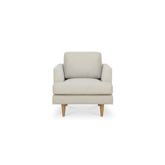 Soma Armchair - Sandstorm (Scratch Resistant) - 1 - Cream upholstered armchair, minimalist design, light beige fabric