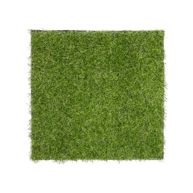 Patio Grass Carpet - 1 - Green artificial grass field, Square patch of artificial turf, Vibrant green grass surface, Outdoor