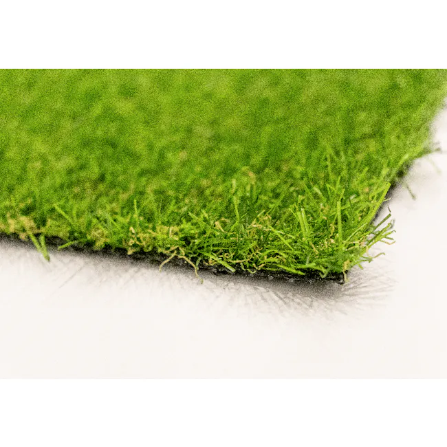 Patio Grass Carpet - 2 - Green artificial grass, close-up view, vibrant green color, textured surface, natural grassy