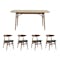 Hagen Dining Table 1.6m in Walnut with 4 Tricia Dining Chairs in Espresso - 0
